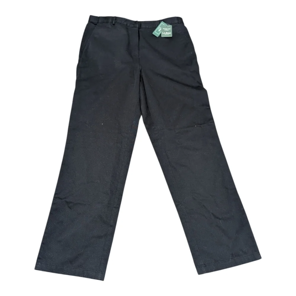 L.L. Bean Classic Bayside Fit Size 16 M/T Women's Straight Leg Black Pants New
